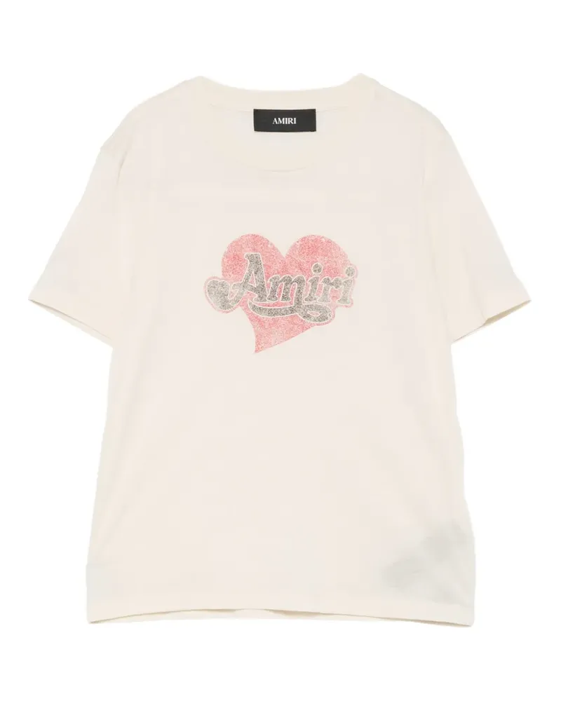 Amiri T-Shirt mit Herz-Print - Nude Nude