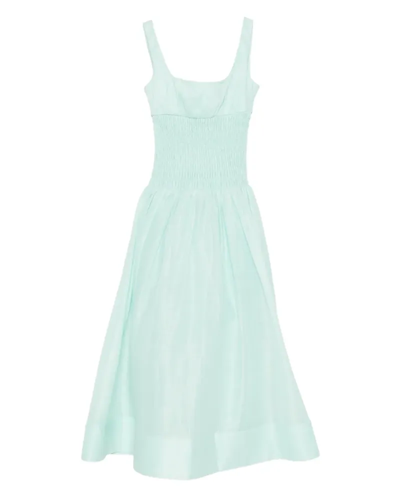 Self-Portrait Midikleid mit gesmoktem Einsatz - Grün Grün