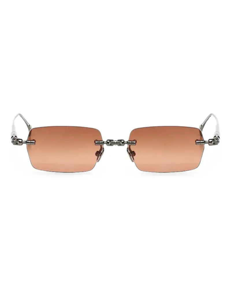 KUBORAUM Rahmenlose H61 Sonnenbrille mit eckigem Gestell - Grau Grau