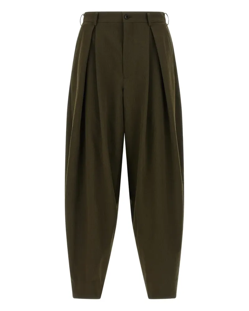 Comme des Garçons Bundfaltenhose mit Fischgrätenmuster - Grün Grün
