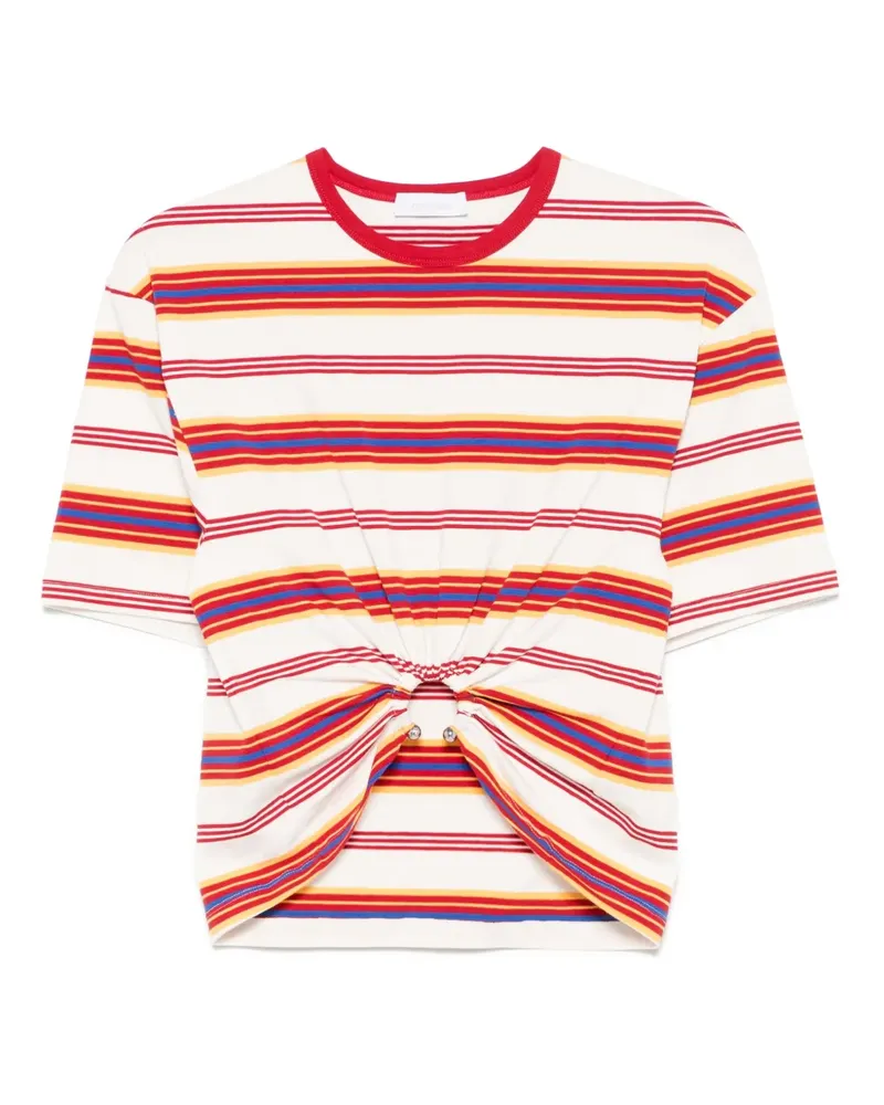 Paco Rabanne Gestreiftes T-Shirt - Weiß Weiß