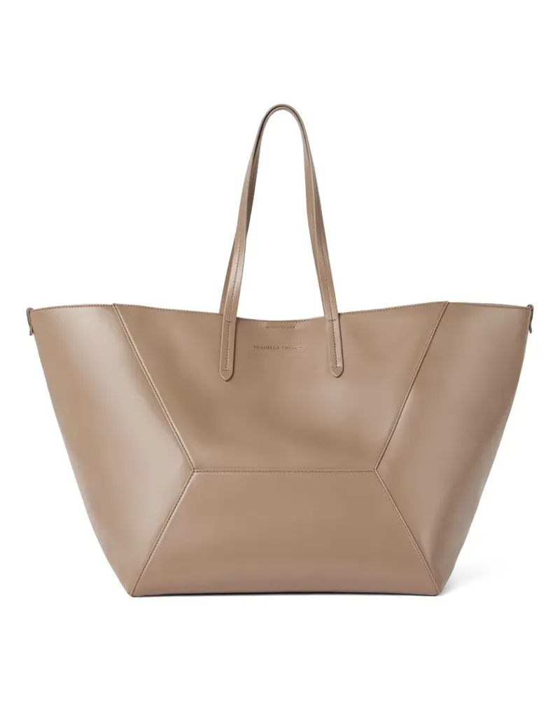Brunello Cucinelli BC Duo Tote Bag aus Kalbsleder - Nude Nude
