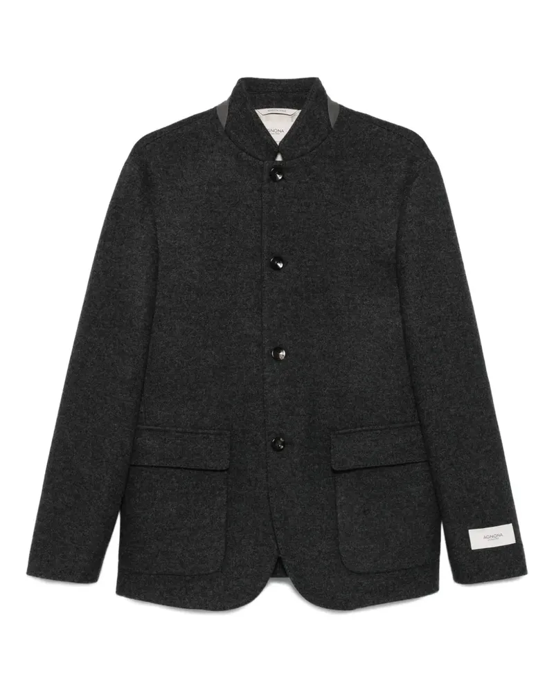 AGNONA Stehkragen-Jacke mit aufgesetzten Taschen - Grau Grau