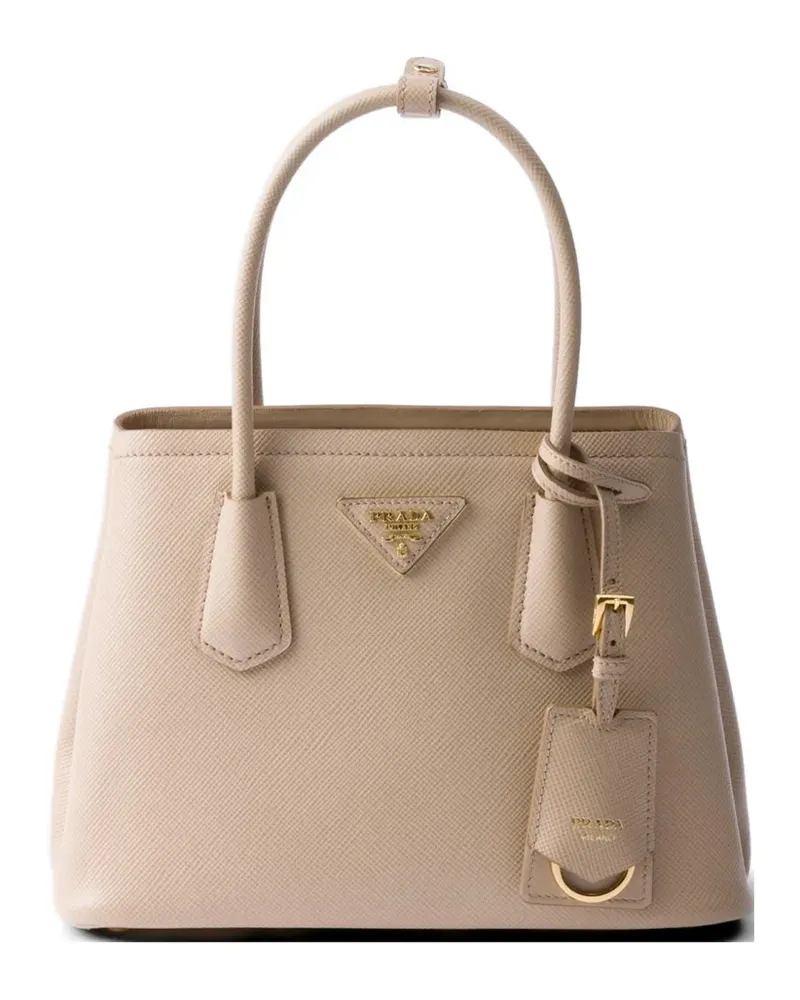 Prada Double small Saffiano-leather bag - Nude Nude