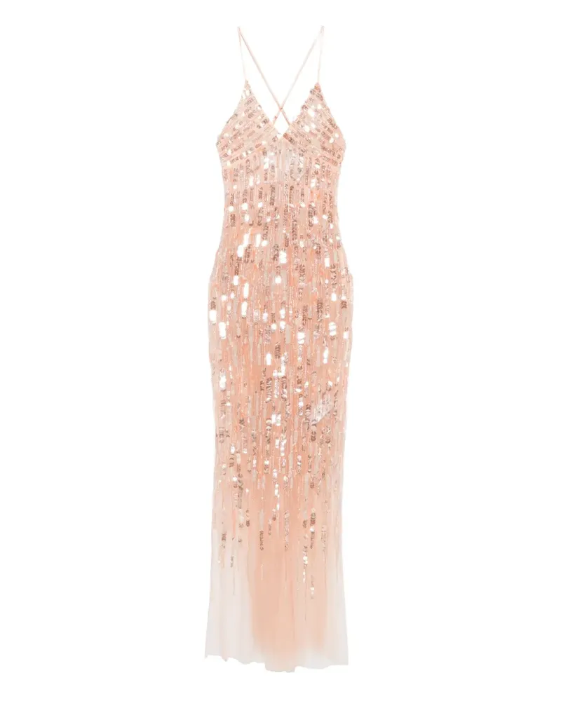 Elisabetta Franchi Kleid mit Pailletten - Nude Nude