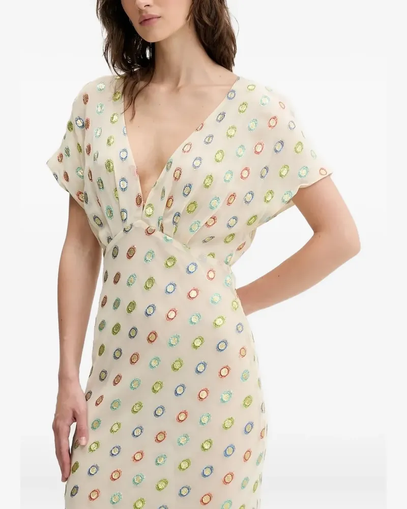 Never Fully Dressed Maxikleid mit V-Ausschnitt - Nude Nude