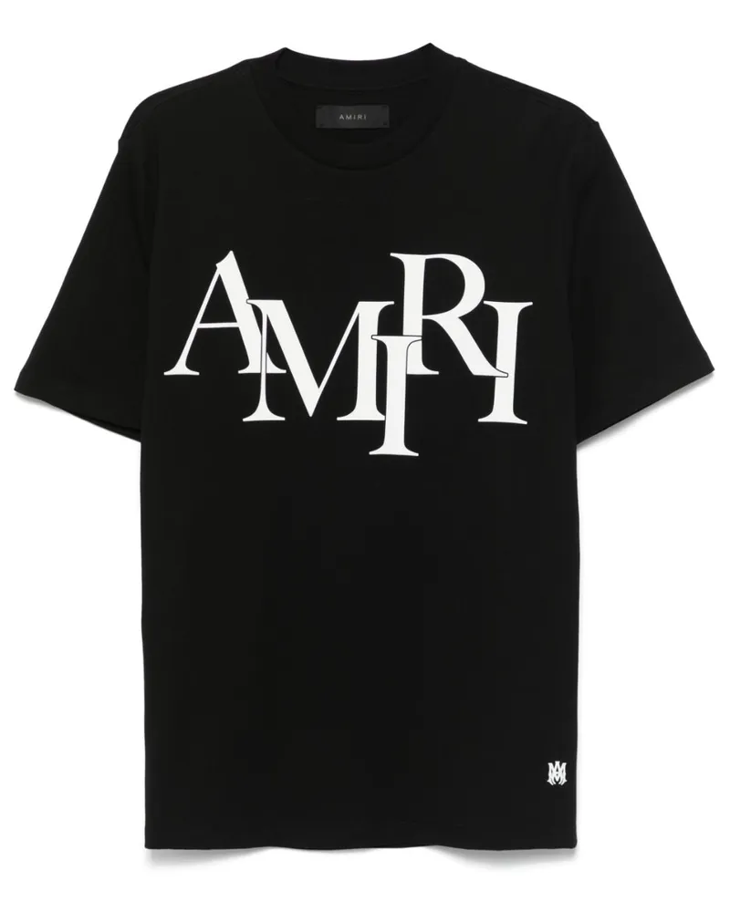 Amiri Staggered Logo T-Shirt - Schwarz Schwarz