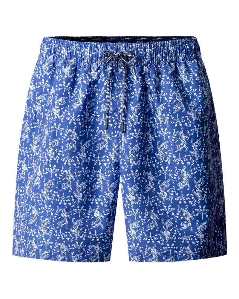 Hackett Badeshorts mit Tiger-Print - Blau Blau