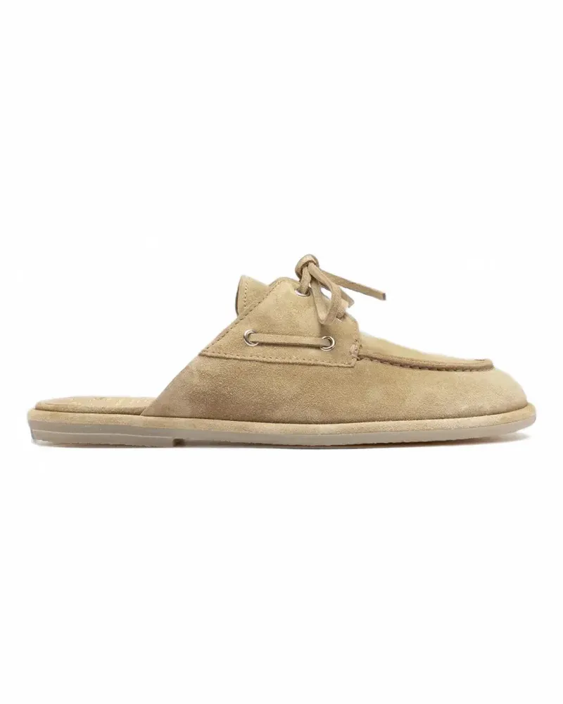Officine Creative Italia Love 106 suede lace-up mules - Braun Braun