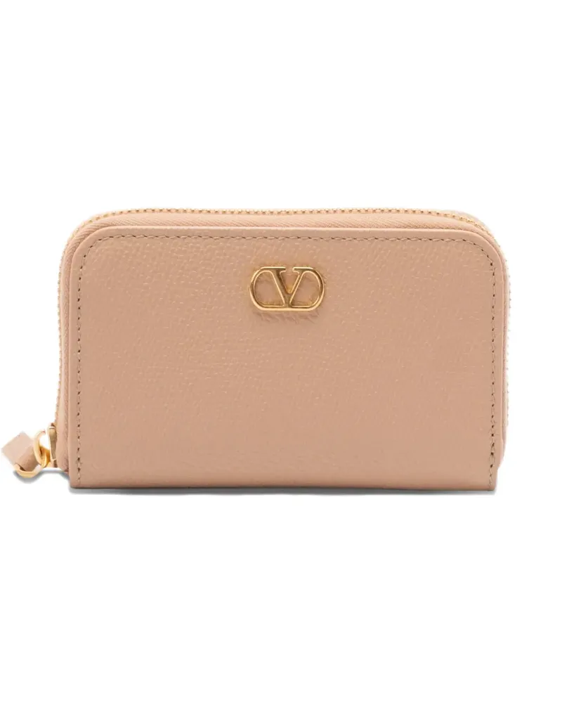 Valentino Garavani VLogo Signature grained leather wallet - Nude Nude