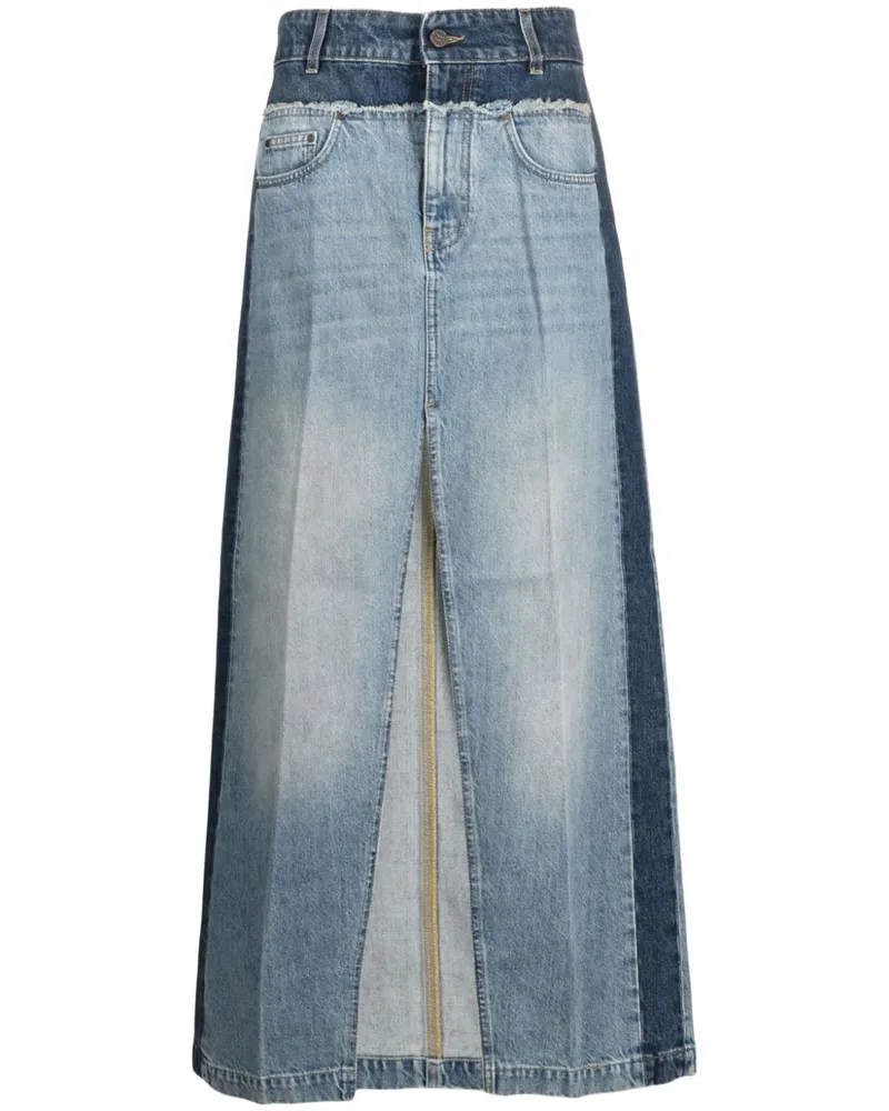 Stella McCartney Jeans-Maxirock mit Einsätzen Blau