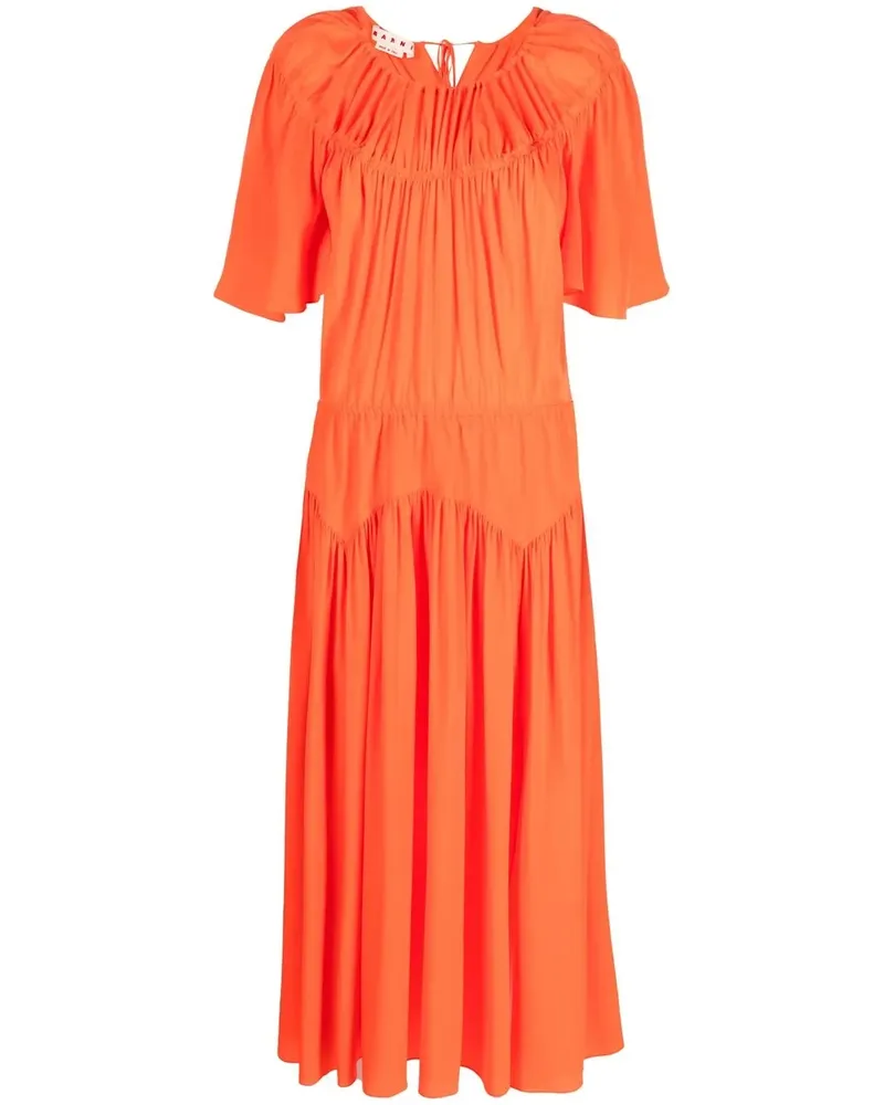 Marni Midikleid mit Raffungen - Orange Orange