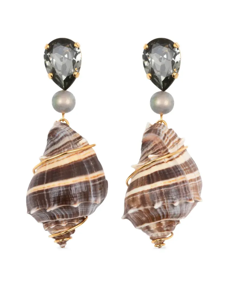 Jennifer Behr Alon shell drop earrings - Gold Gold