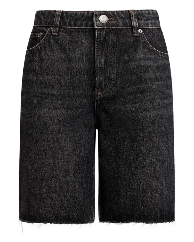 12 STOREEZ Jeans-Shorts mit ausgefranstem Saum - Grau Grau