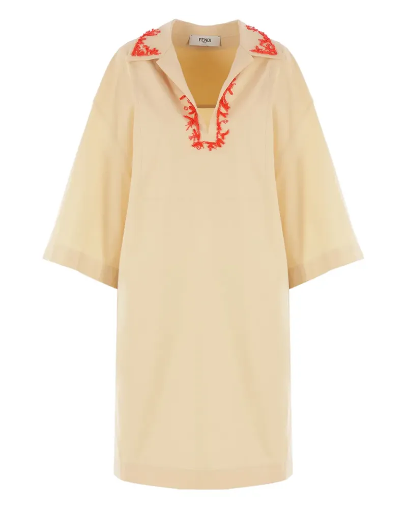 Fendi Kleid mit Perlenstickerei - Gelb Gelb