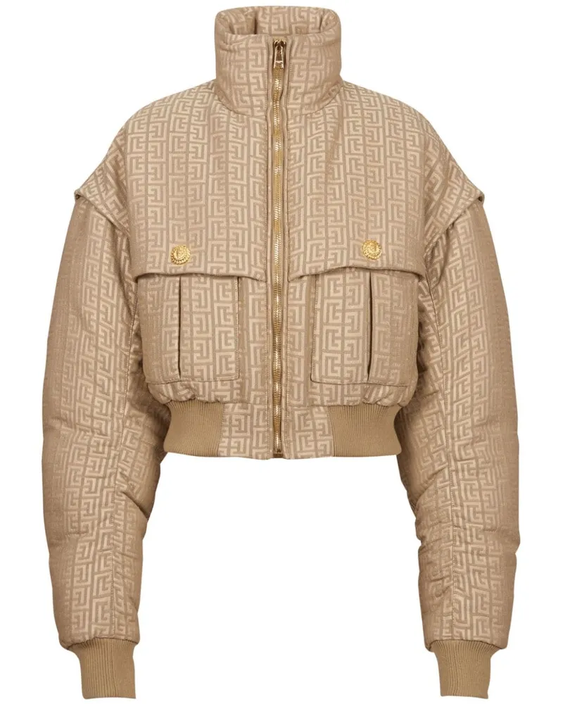 Balmain Gesteppte Labyrinth Jacke - Nude Nude