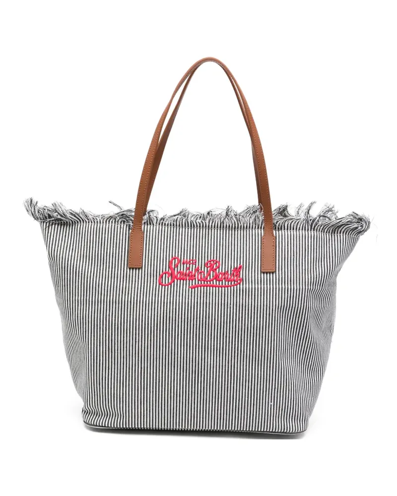 MC2 Saint Barth Gestreifte City Tote Bag - Schwarz Schwarz