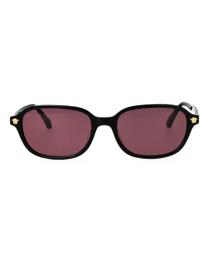 Versace Sonnenbrille mit ovalem Gestell - Schwarz Schwarz