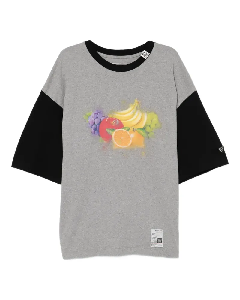 MIHARAYASUHIRO T-Shirt mit Früchte-Print - Grau Grau