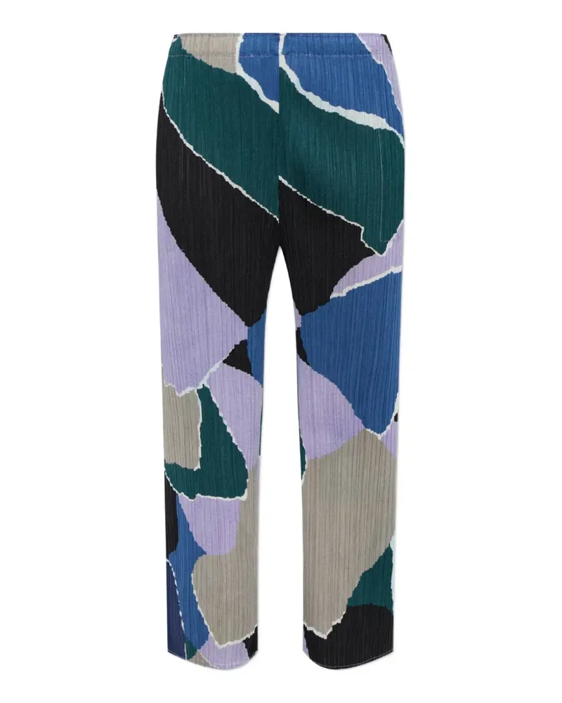 Issey Miyake Surprise! Bundfaltenhose mit abstraktem Muster - Violett Violett