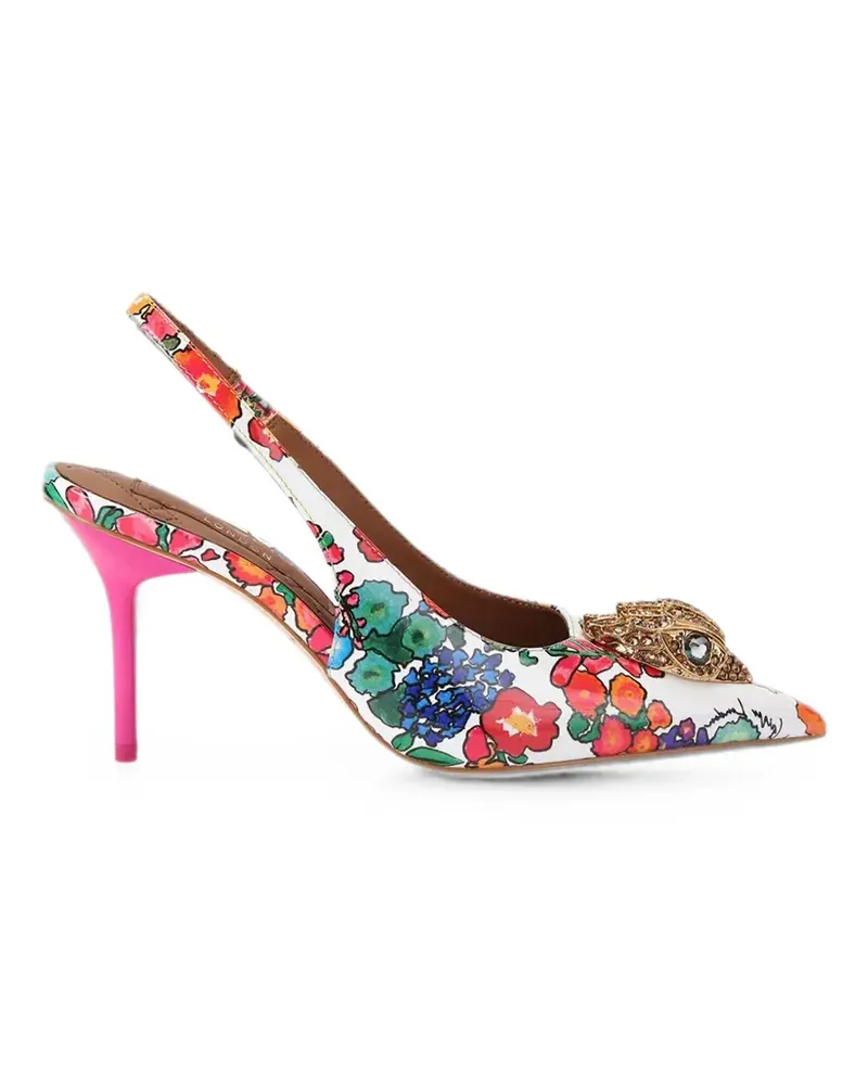 Kurt Geiger floral-print crystal-embellished pumps - Weiß Weiß