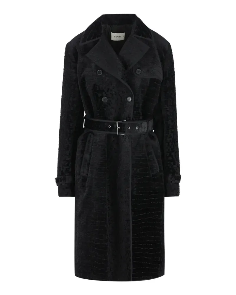 Fendi black animal velvet coat - Schwarz Schwarz