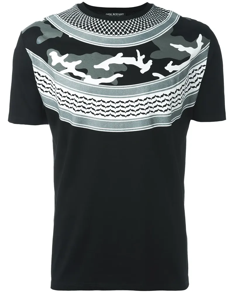 Neil Barrett T-Shirt mit Camouflage-Print - Schwarz Schwarz