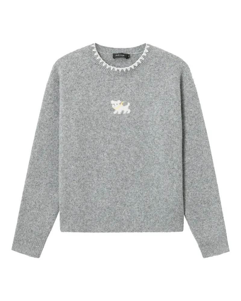 Tout a Coup Pullover mit Hundemotiv - Grau Grau