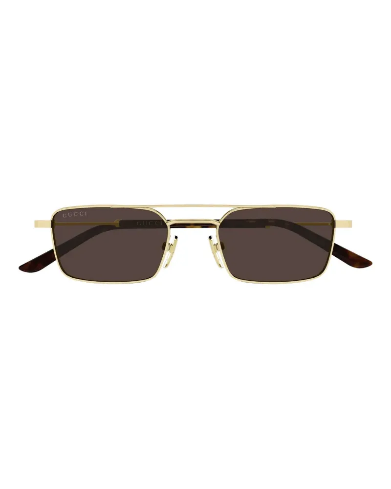 Gucci Sonnenbrille mit eckigem Gestell - Gold Gold
