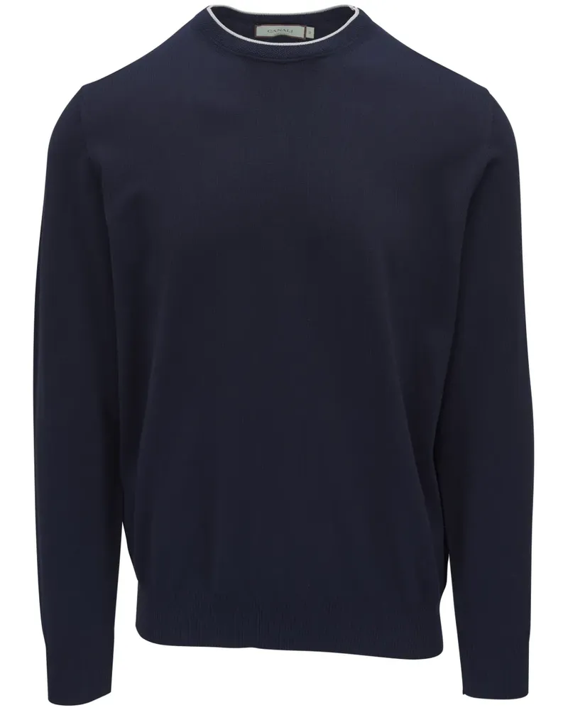 Canali Pullover mit Rundhalsausschnitt - Blau Blau