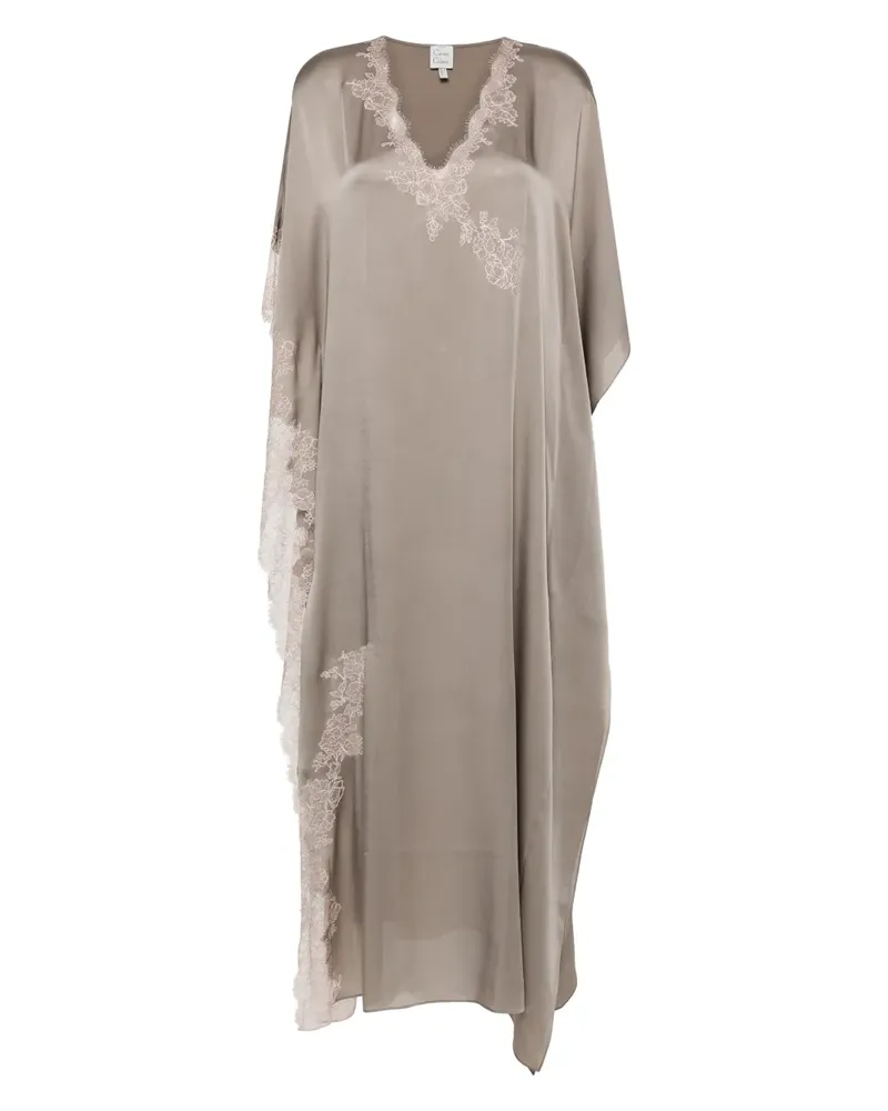 Carine Gilson Kaftan mit Spitzenborte - Grau Grau