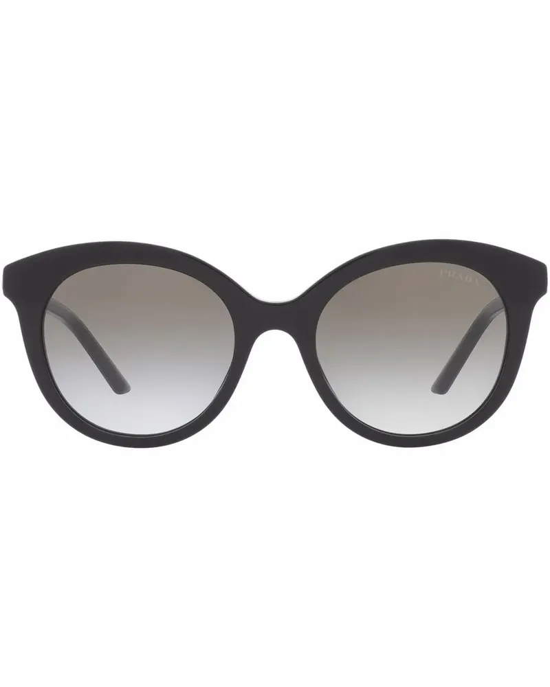 Prada Sonnenbrille mit rundem Gestell - Schwarz Schwarz
