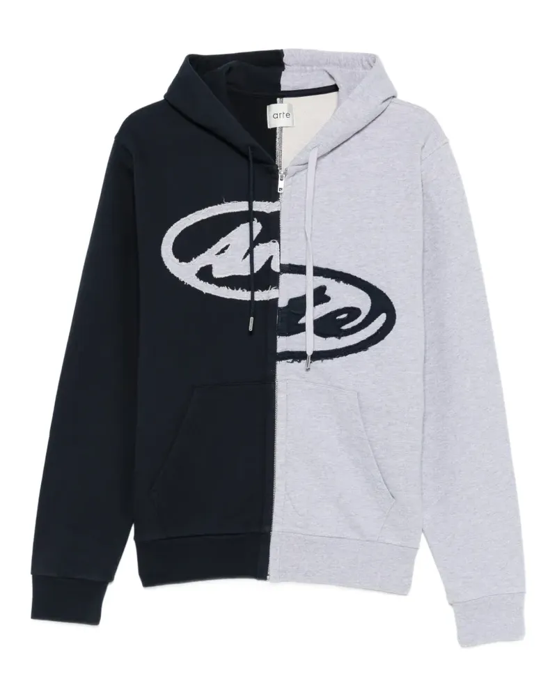 Arte Antwerp split logo zip hoodie - Grau Grau