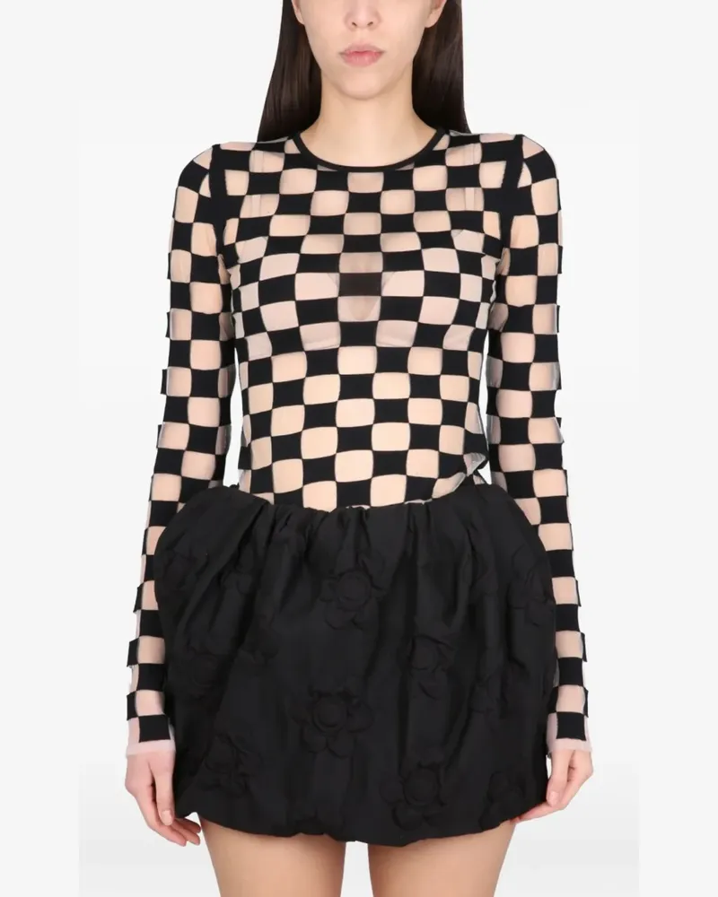 Max Mara checkerboard stretch jersey - Schwarz Schwarz