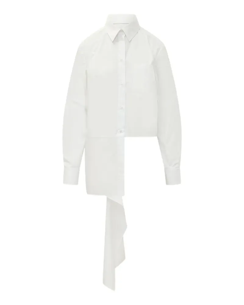 MSGM asymmetric-hem draped shirt - Weiß Weiß