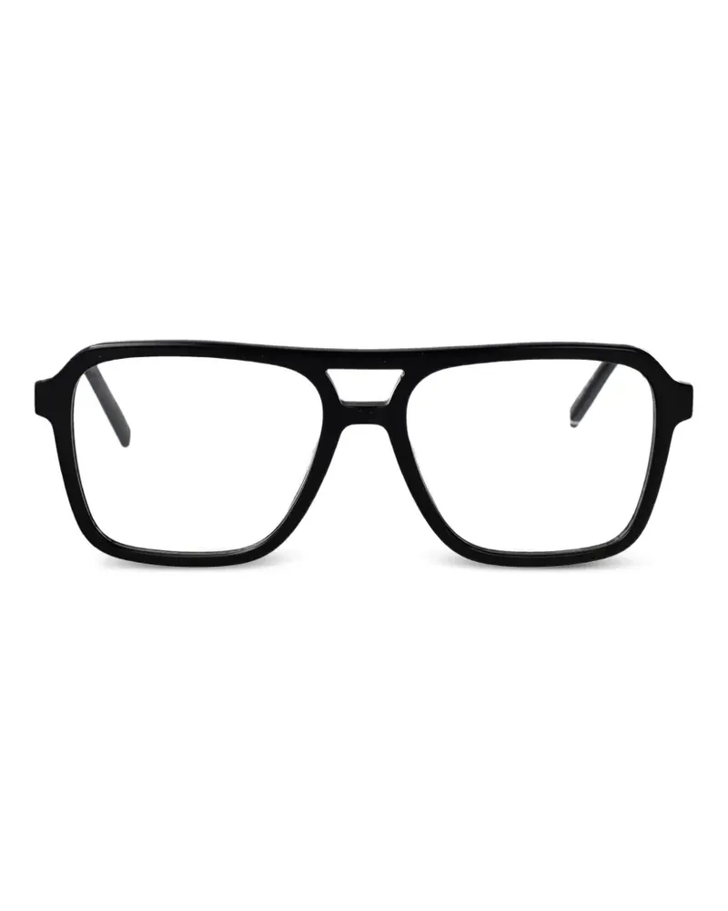Tommy Hilfiger geometric-frame double-bridge glasses - Schwarz Schwarz