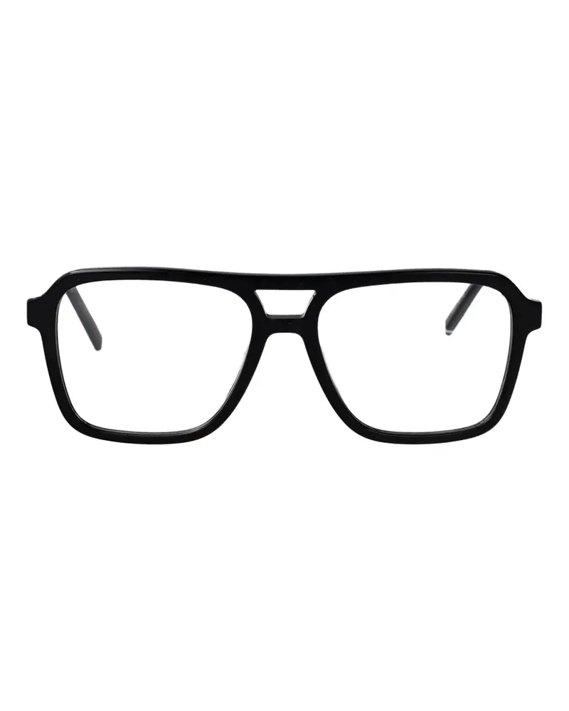 Tommy Hilfiger geometric-frame double-bridge glasses - Schwarz Schwarz