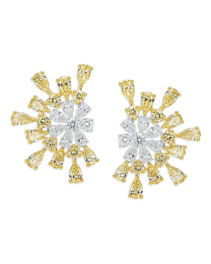 Azzaro 18kt Flower Gelbgoldohrring mit Diamant Gold