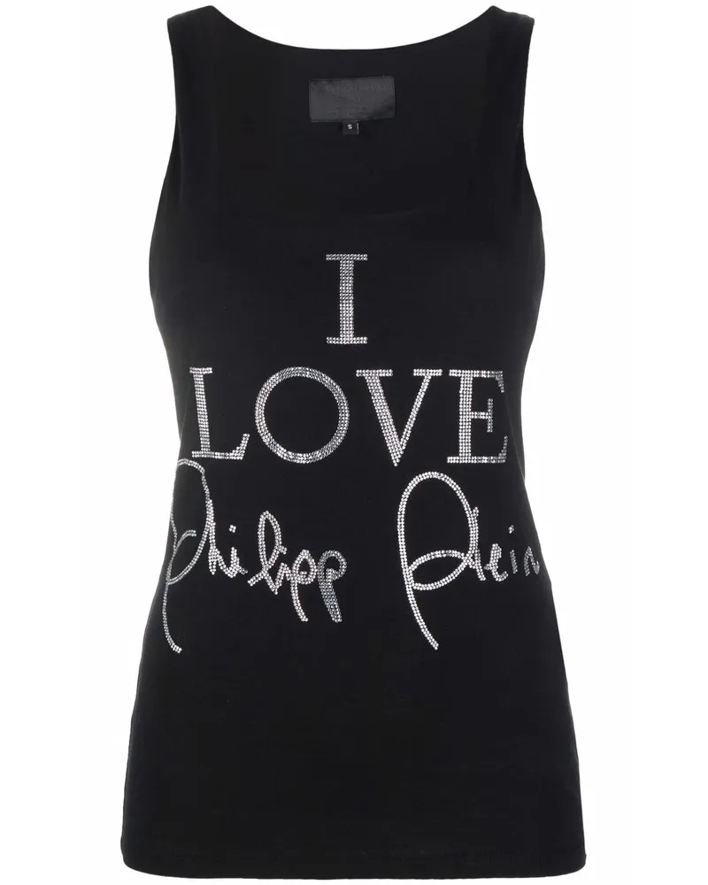 Philipp Plein Kristallverziertes Top - Schwarz Schwarz
