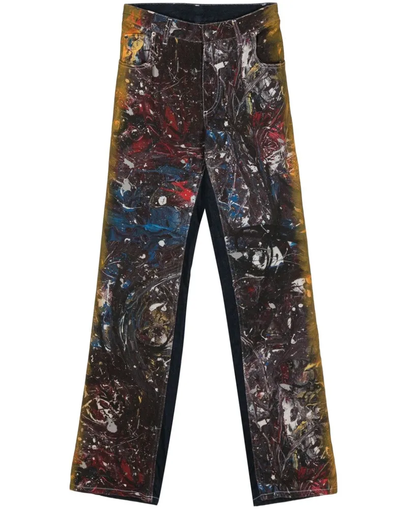 Charles Jeffrey Loverboy Exclusive Painted Art Jeans Blau