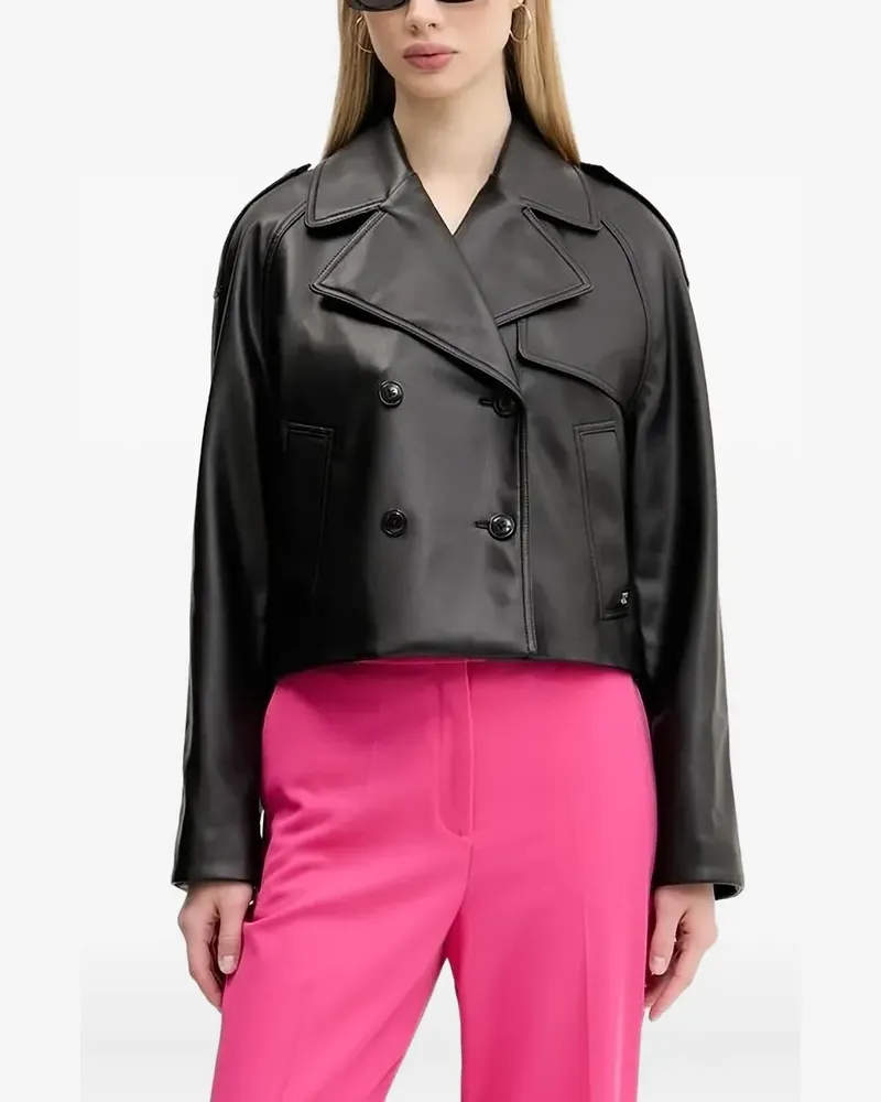HUGO BOSS Doppelreihige Cropped-Jacke - Schwarz Schwarz