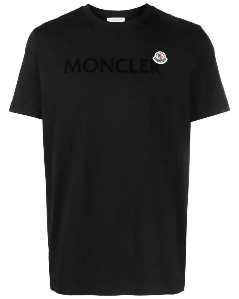 Moncler T-Shirt mit Logo-Print - Schwarz Schwarz