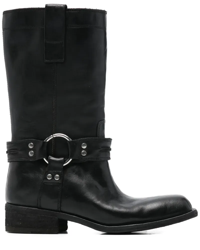 Fauzian Jeunesse 40mm studded biker boots - Schwarz Schwarz