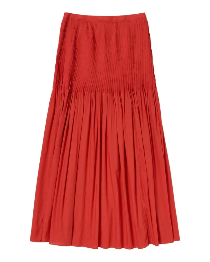 AURALEE pleated tiered maxi skirt - Rot Rot