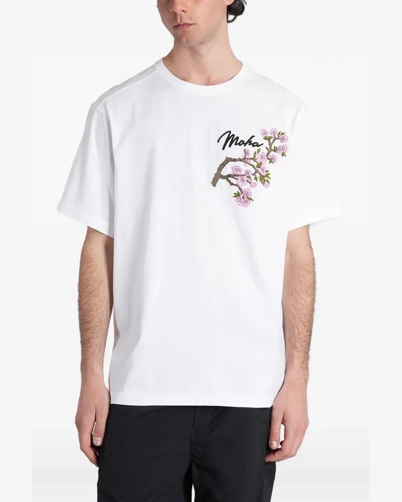 maharishi Sakura Serenity embroidered T-shirt - Weiß Weiß