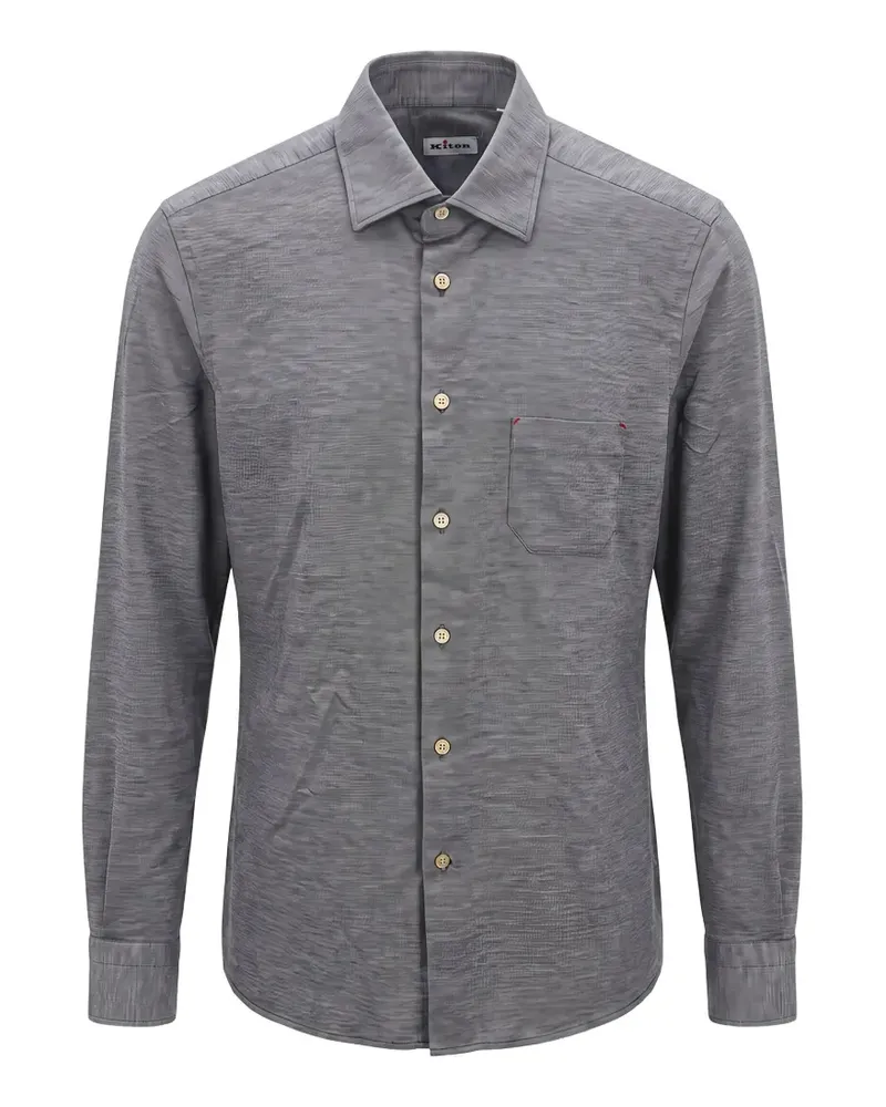 Kiton Hemd mit meliertem Effekt - Grau Grau