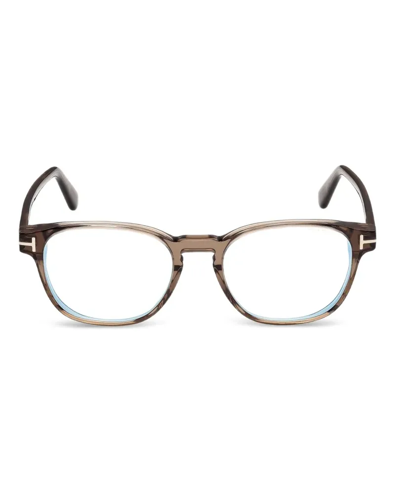 Tom Ford T-logo round-frame glasses - Braun Braun