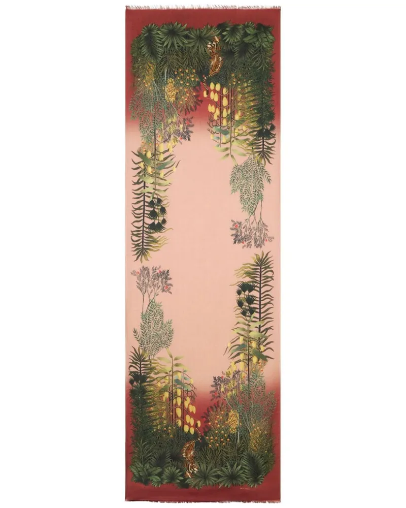 Etro Schal mit Blatt-Print - Rot Rot