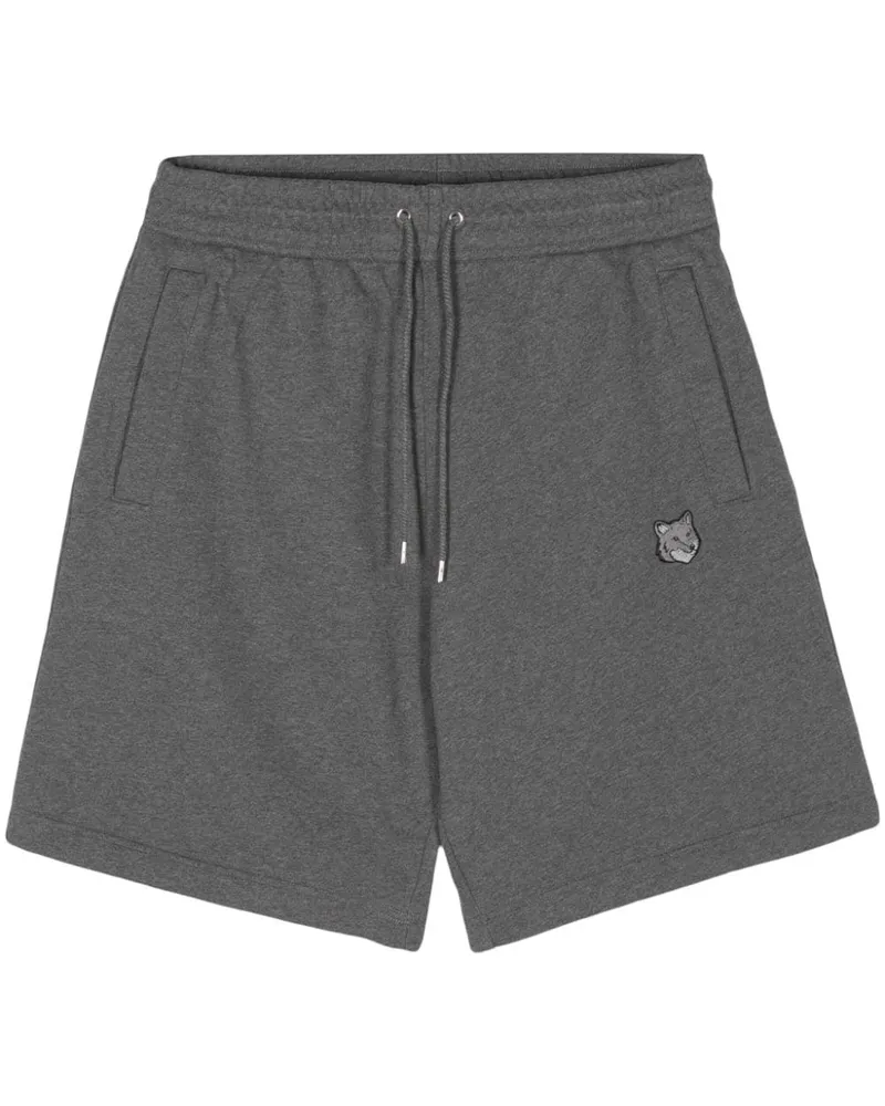 Kitsuné Sportshorts mit Fuchs-Patch Grau