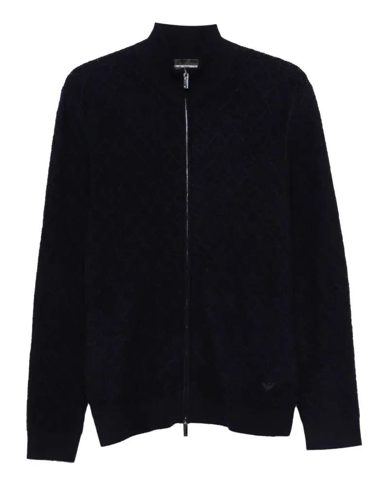 Emporio Armani Cardigan mit Rautensteppung und Reißverschluss - Blau Blau